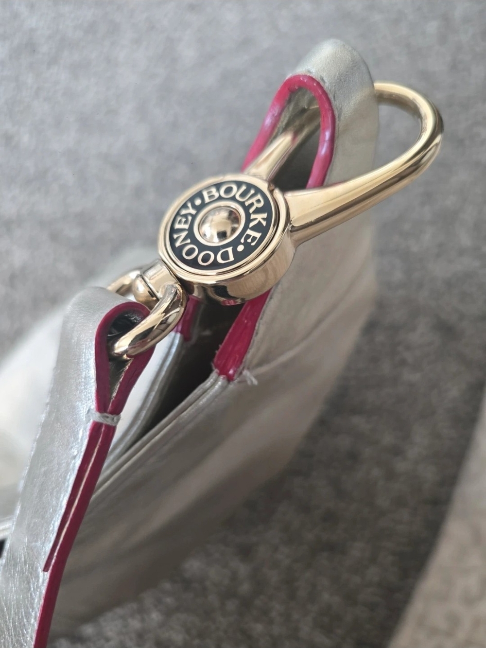 Dooney & Bourke Metallic Silver Leather Shoulder Bag EUC - Picture 3 of 16